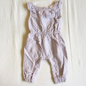 joe fresh pastel lilac cotton ruffle sleeveless jumpsuit 6-12 months baby girl